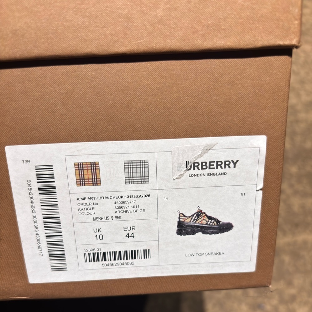 Burberry Arthur Archive Sneakers – Beige/Black – Men’s Size 11 (EU 44) - Picture 9 of 10